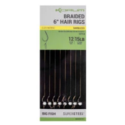 KORUM Big Fish Braided Hair Rigs - Barbless