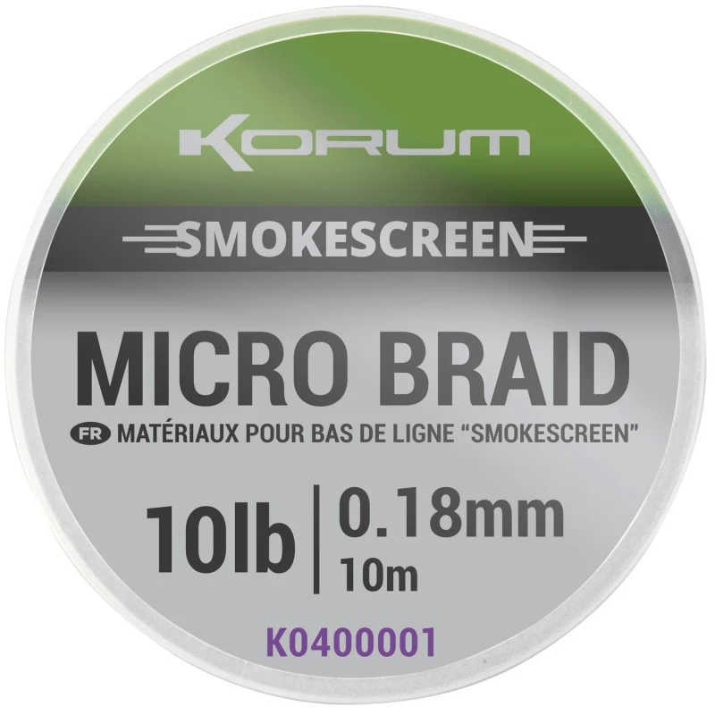 Korum 20 LB - 0.25 Mm Smokescreen Micro Braid 10 Meter - Hengelsportknaller 1 Korum 20 LB - 0.25 Mm Smokescreen Micro Braid 10 Meter - Hengelsportknaller