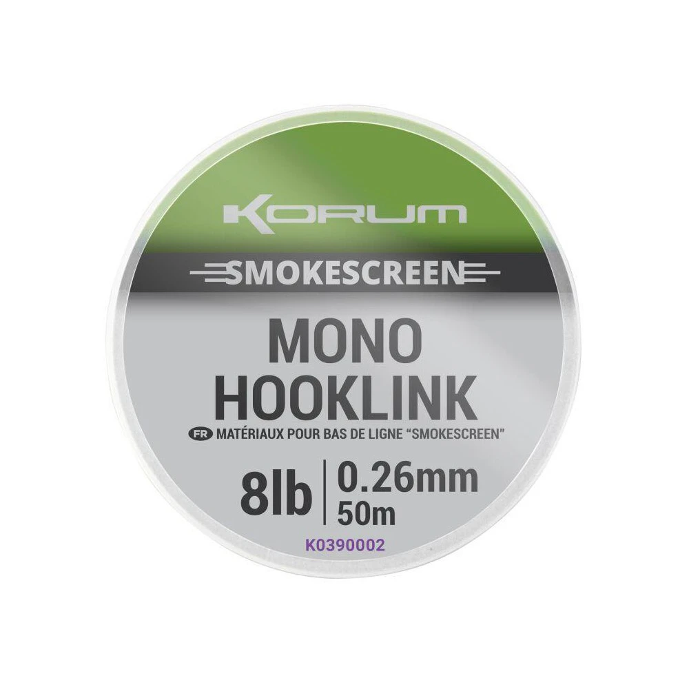 Korum Smokescreen Mono Hooklink 0.26 Mm 1 Korum Smokescreen Mono Hooklink 0.26 Mm