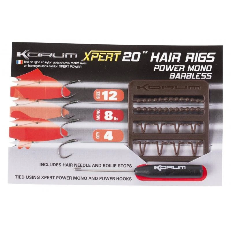 Korum Size 12 Xpert 20'' Power Mono Hair Rig Barbless - Hengelsportknaller 1 Korum Size 12 Xpert 20'' Power Mono Hair Rig Barbless - Hengelsportknaller